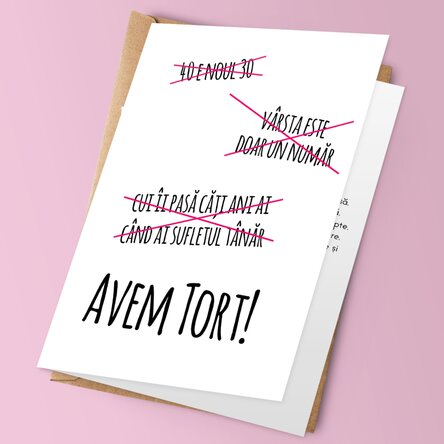 Felicitare personalizată cu text - AVEM TORT!