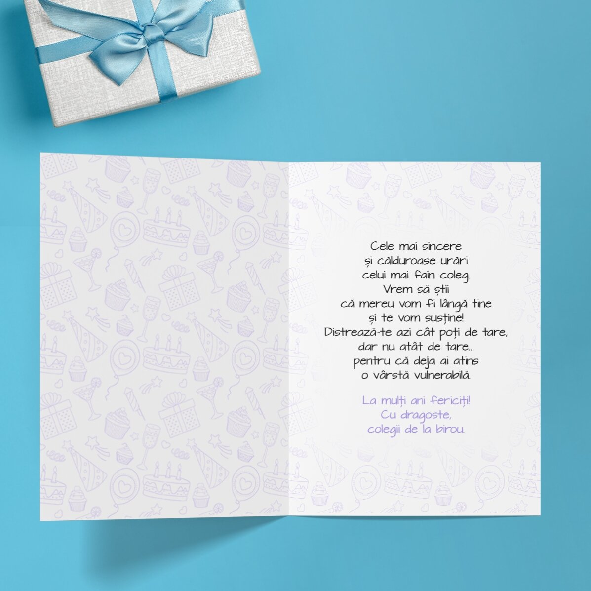 Felicitare personalizată cu text - BANG! Și tinerețea dispare