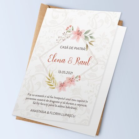 Felicitare personalizată cu text - Casă de piatră