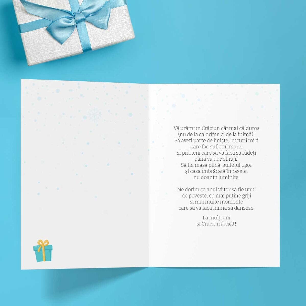 Felicitare personalizată cu text de Crăciun - Urări călduroase