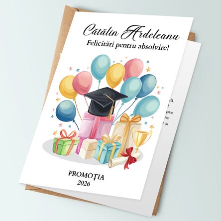 Felicitare personalizată cu text  - Felicitări pentru absolvire 