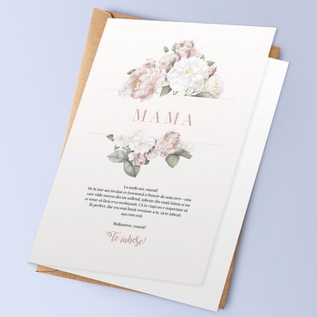 Felicitare personalizată cu text - Îți mulțumesc, mamă!