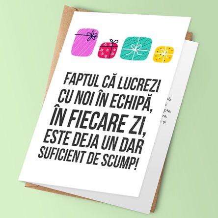 Felicitare personalizată cu text - Noi suntem cadoul
