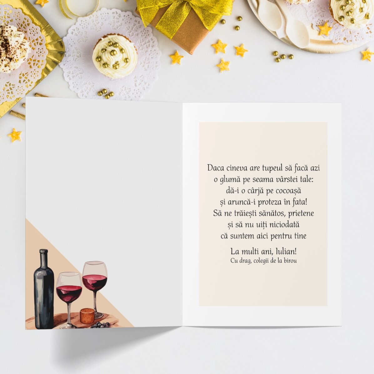 Felicitare personalizată cu text - Nu spunem că ai îmbătrânit...