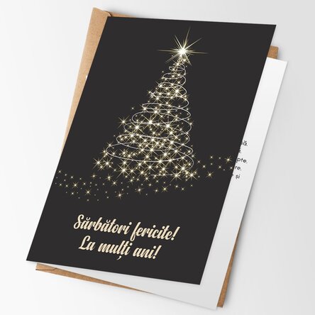 Felicitare personalizată cu text și logo - Sărbători fericite!