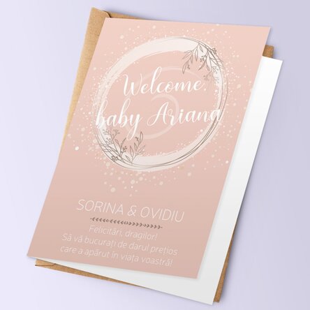 Felicitare personalizată cu text - Welcome, baby!