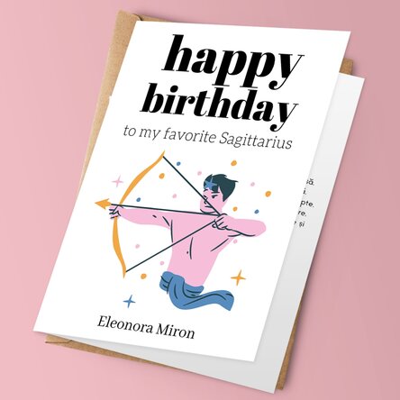 Felicitare personalizată cu text - Zodia Săgetător