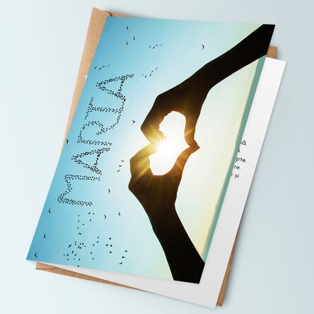 Felicitare personalizată inimă pe cer