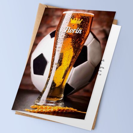 Felicitare personalizată pahar de bere