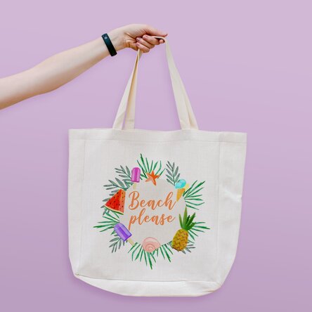 Geantă de plajă personalizată cu text - Beach please model summer freeze