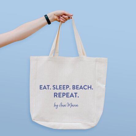 Geantă de plajă personalizată cu text - Beach. Repeat