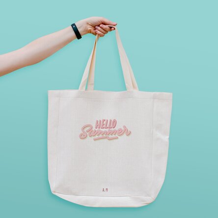 Geantă de plajă personalizată cu text - Hello summer