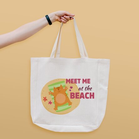 Geantă de plajă personalizată cu text - Meet me at the beach