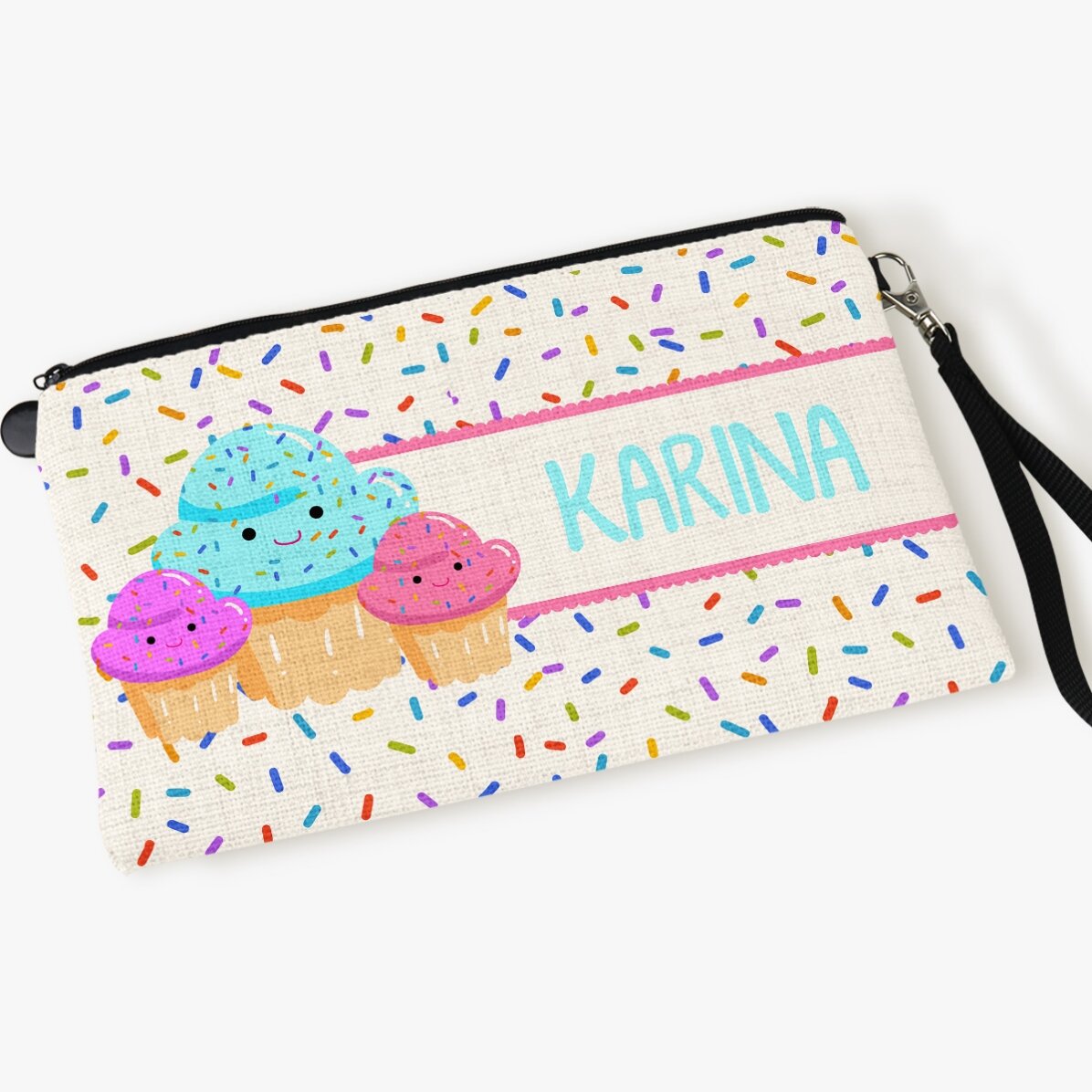 Gentuță pentru accesorii personalizată cu nume - Cupcakes