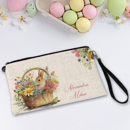 Gentuță pentru accesorii personalizată cu nume - Iepuraș