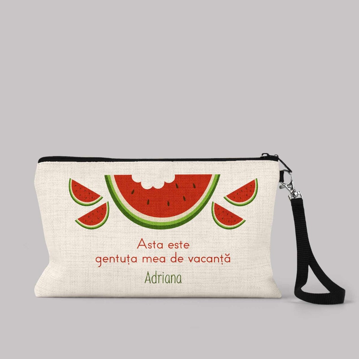 Gentuță pentru accesorii personalizată cu text - Watermelon