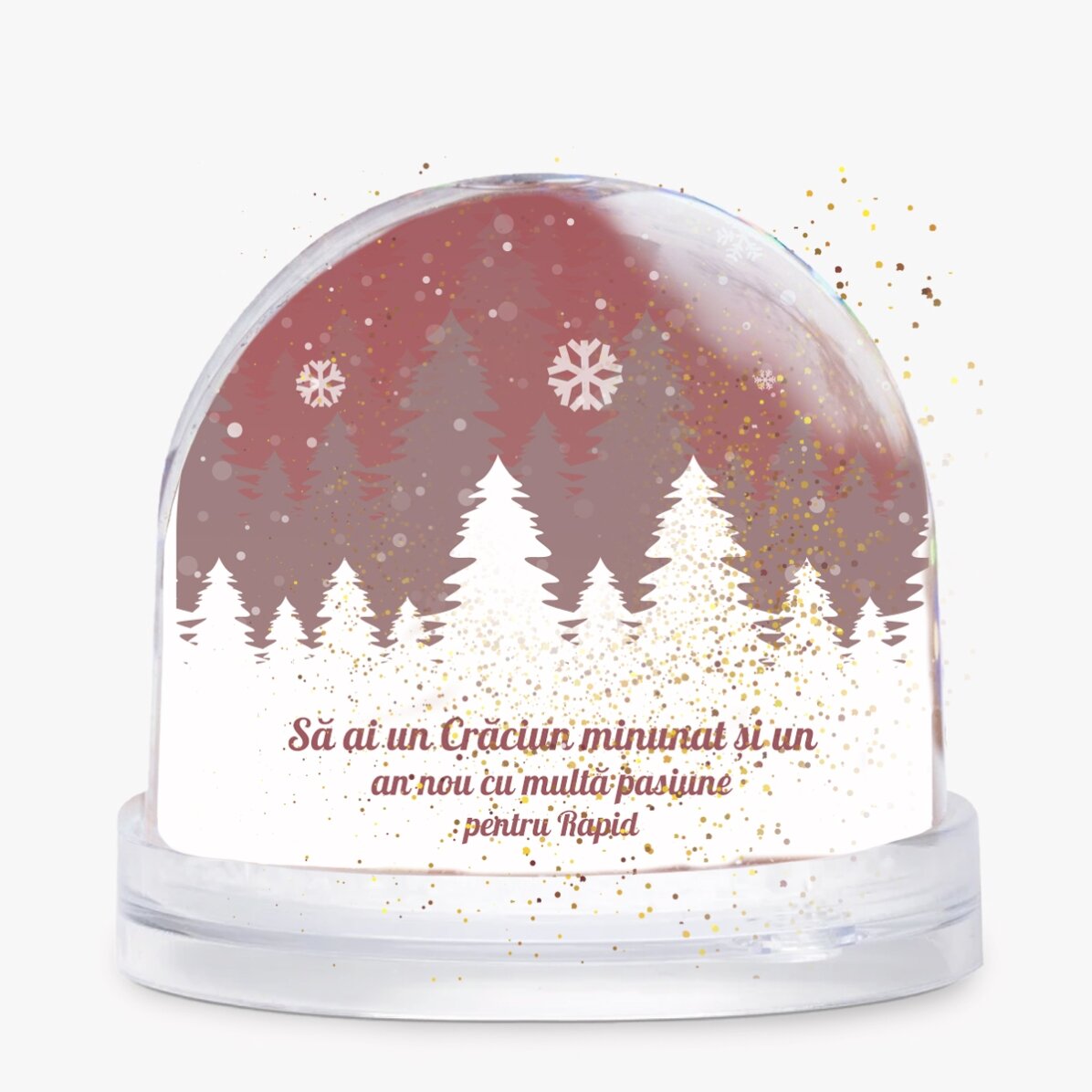 Glob de birou FC Rapid personalizat cu text - Peisaj de iarnă