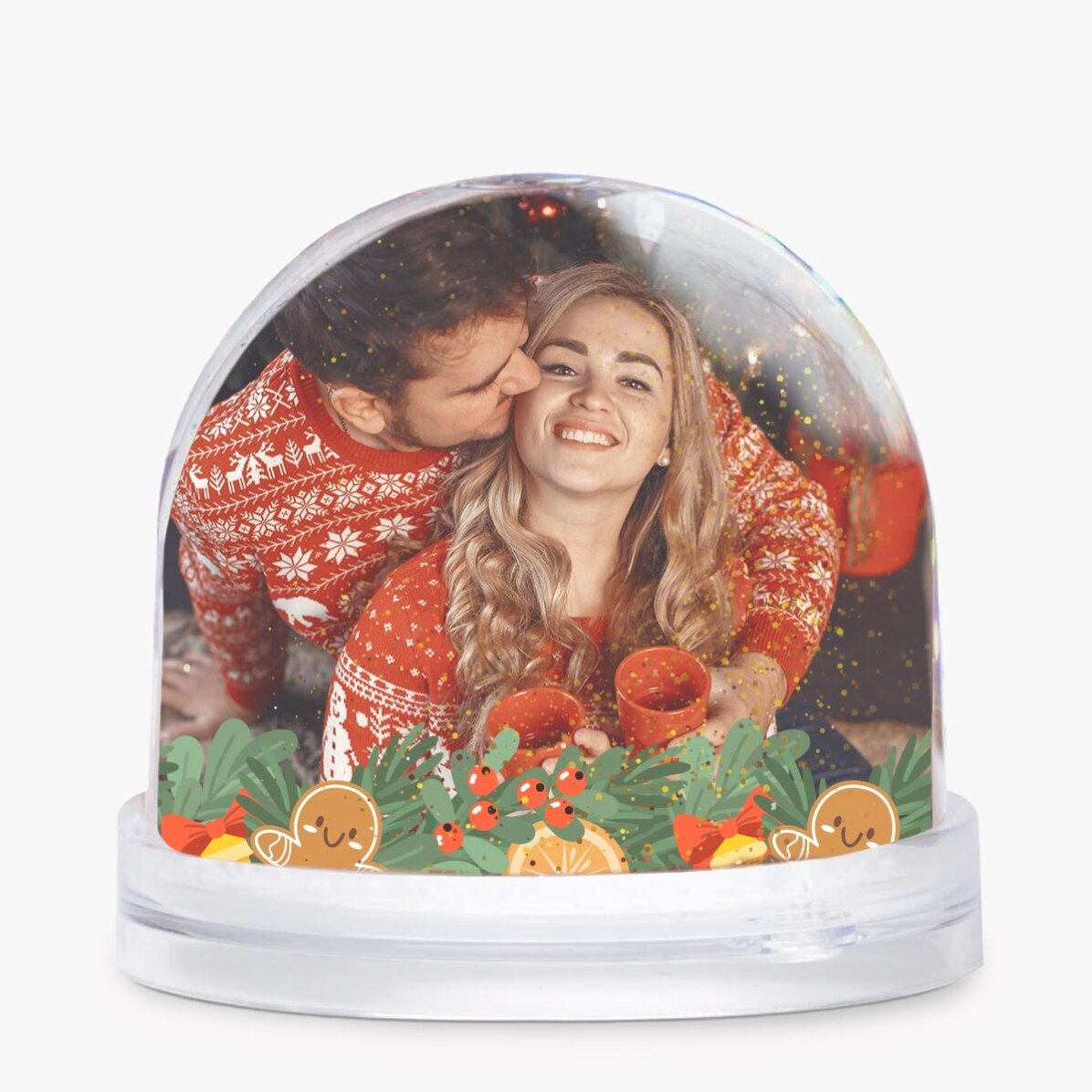 Glob de birou personalizat cu mesaj și poză - Primul Crăciun