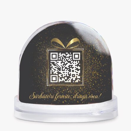 Glob de birou personalizat cu poză, mesaj și cod QR