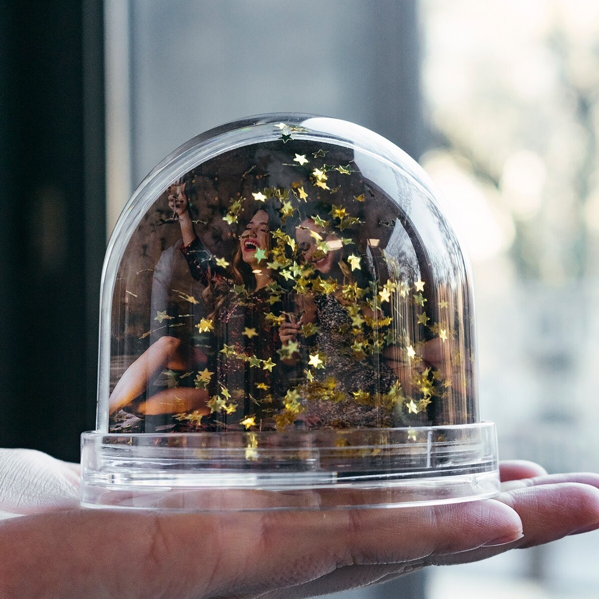 Glob de birou personalizat cu poză, mesaj și cod QR