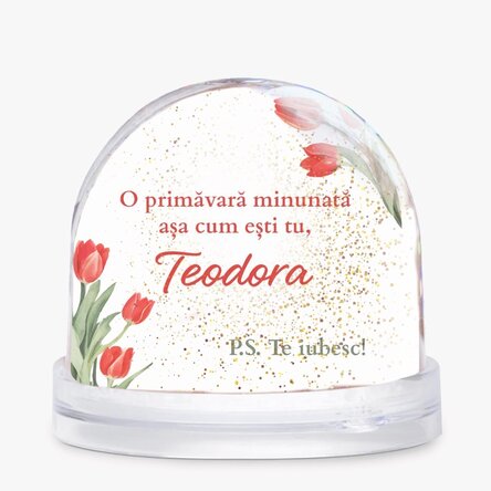 Glob de birou personalizat cu poză și text - O primăvară minunată cum ești tu