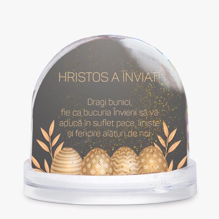 Glob de birou personalizat cu poză și text - Paște fericit!