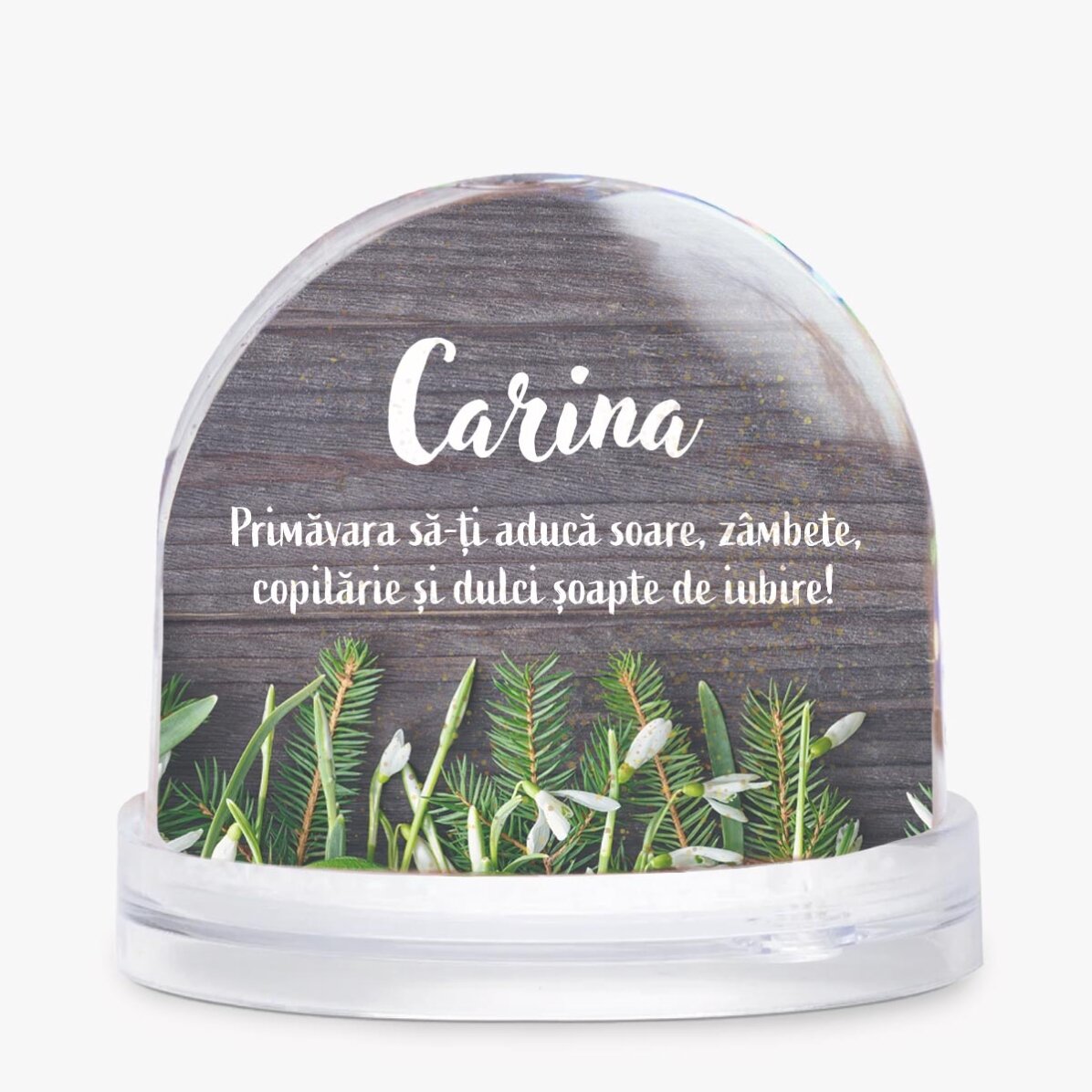 Glob de birou personalizat cu poză și text - Șoapte de iubire