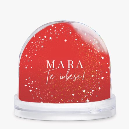 Glob de birou personalizat cu poză și text - Te iubesc!