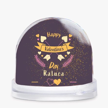 Glob de birou personalizat cu poză și text - Valentine