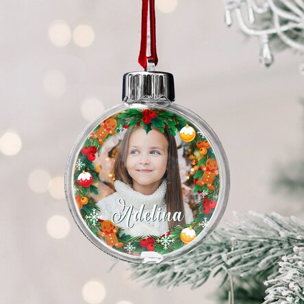 Glob personalizat cu poză și text - Gingerbread