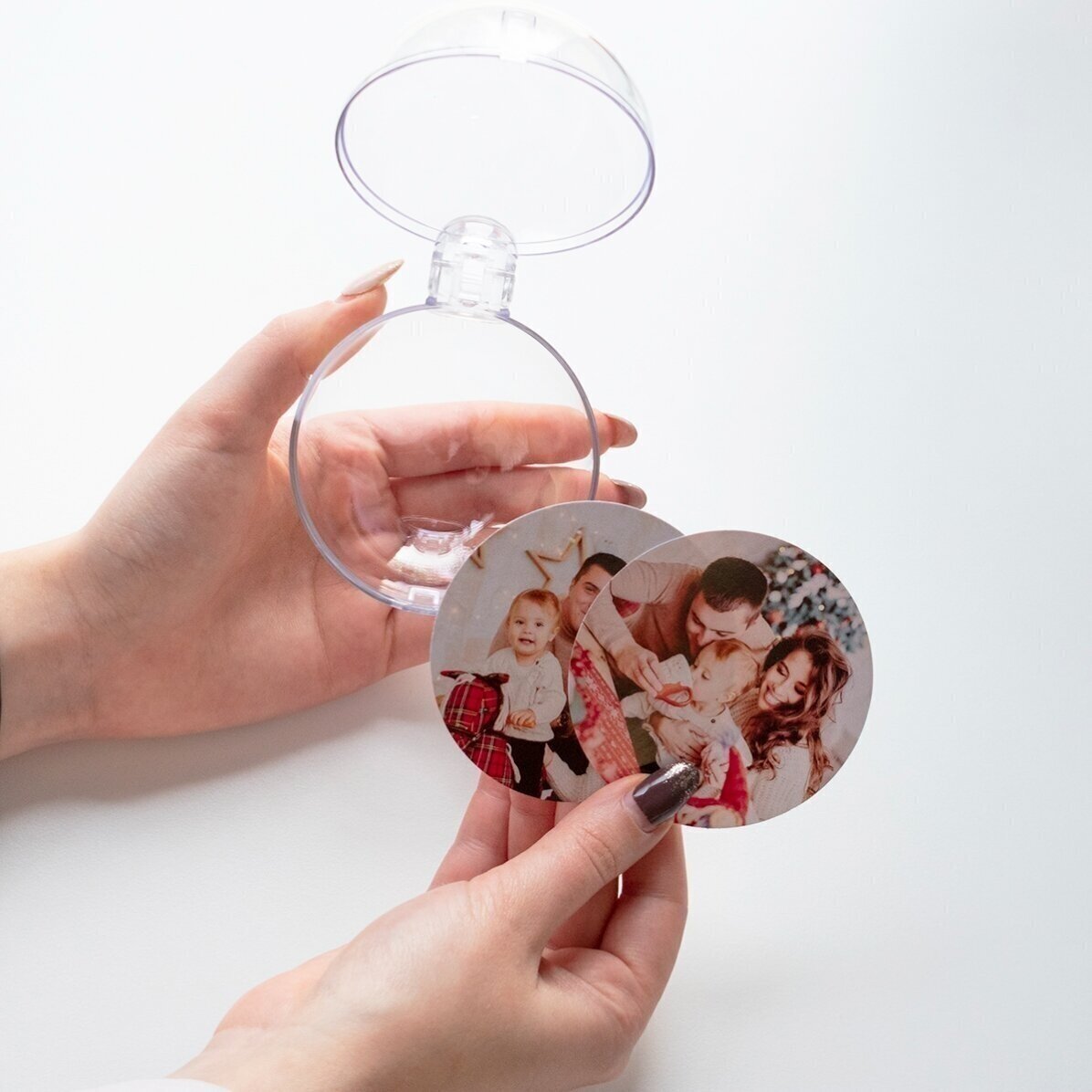 Glob transparent personalizat față-verso cu o poză și mesaj - All I want for Christmas