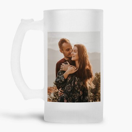 Halbă de bere personalizată cu 2 poze