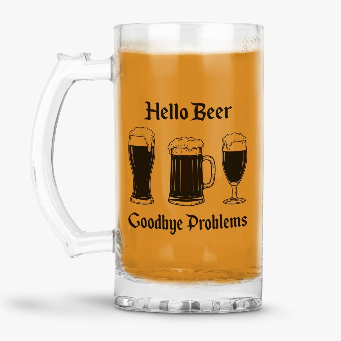 Halbă de bere personalizată cu mesaj - Hello Beer