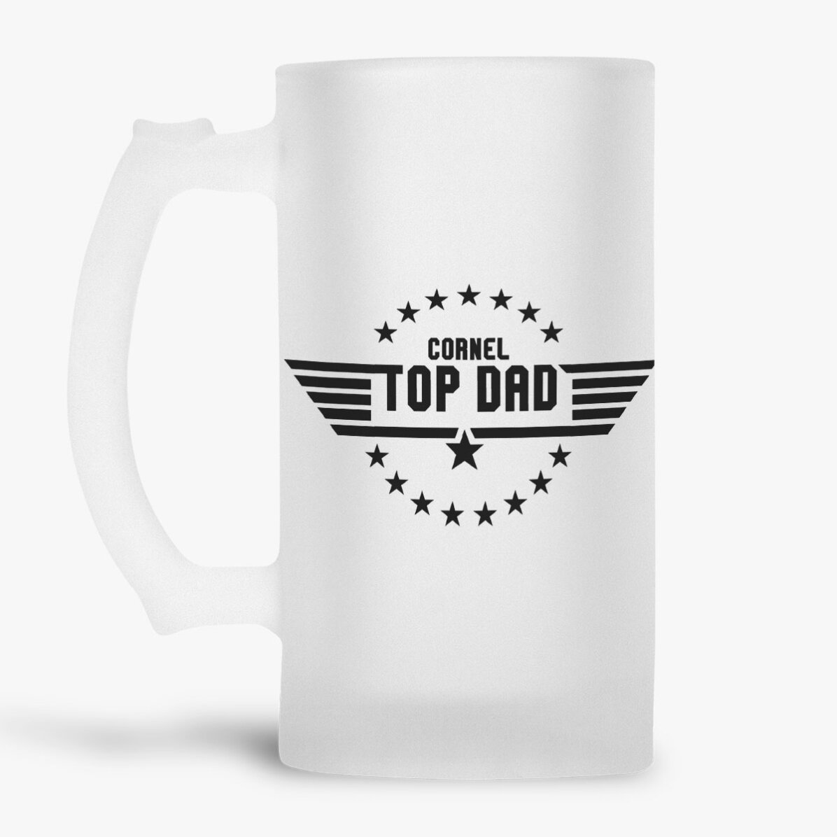 Halbă de bere personalizată cu text - Top Dad