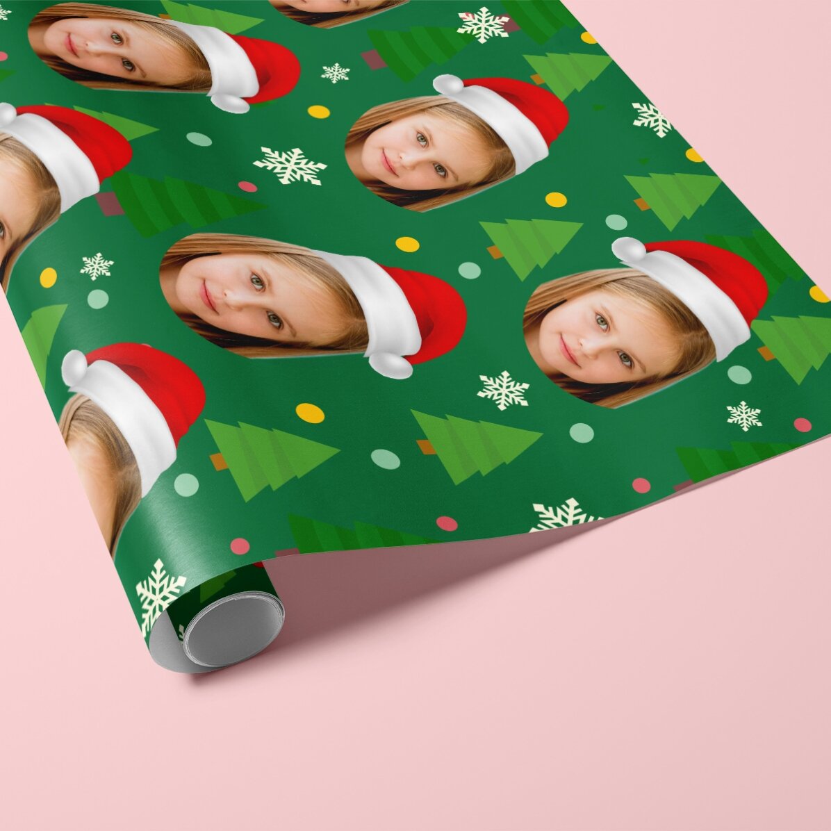 Hârtie de împachetat cadouri personalizată cu 3 poze - Funny Christmas