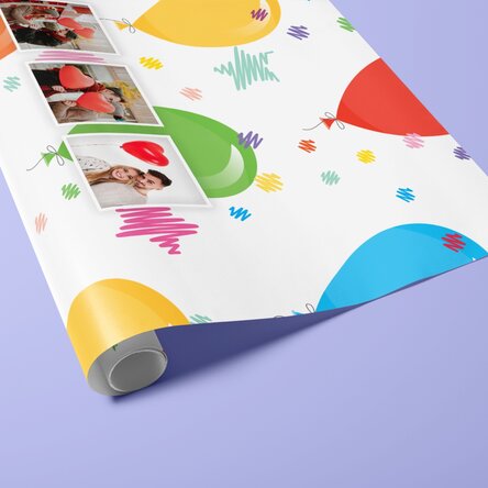 Hârtie de împachetat cadouri personalizată cu 3 poze