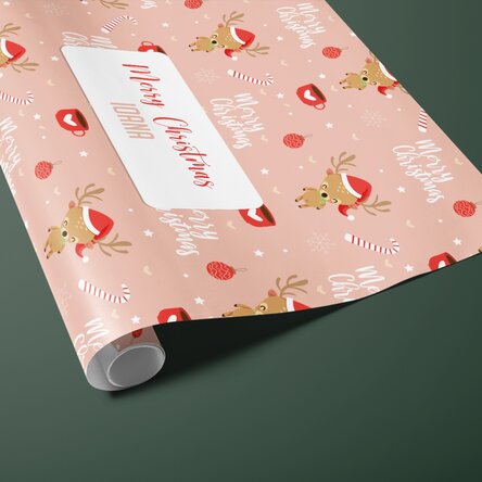 Hârtie de împachetat cadouri personalizată cu text în chenar - Sweet Christmas