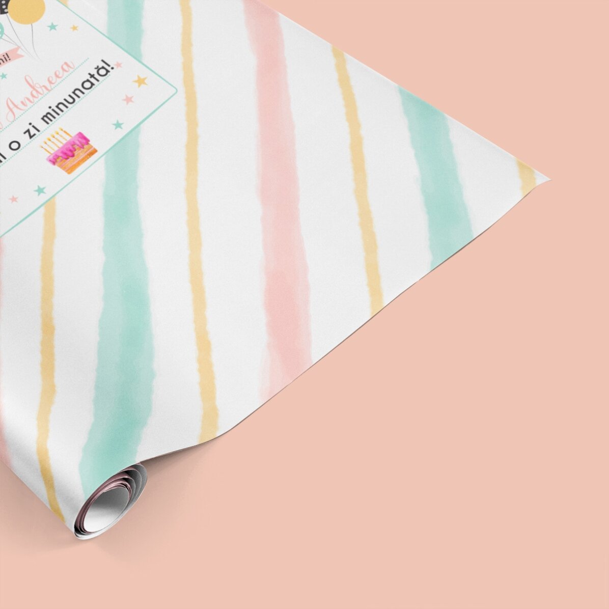 Hârtie de împachetat cadouri personalizată cu text - Kids