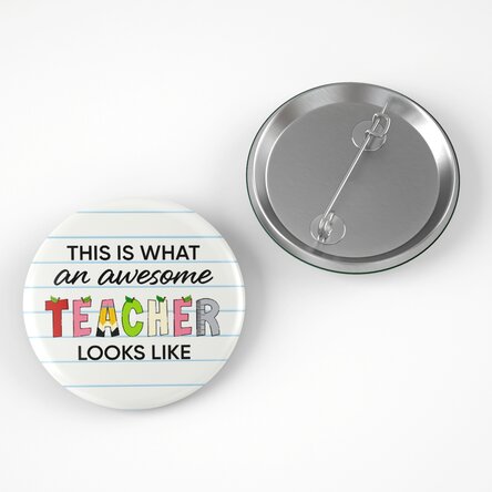 Insignă personalizată cu mesaj - Awesome teacher