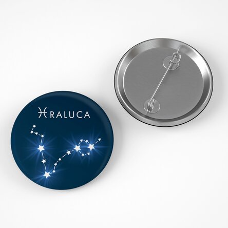 Insignă personalizată cu nume - Zodia Pești