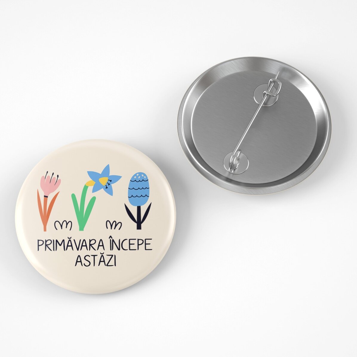 Insignă personalizată cu text - Începutul primăverii