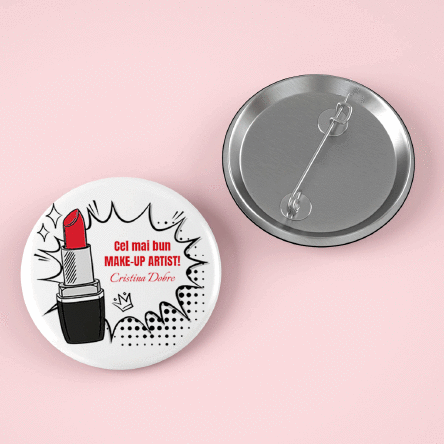 Insignă personalizată cu text - Make-up Artist