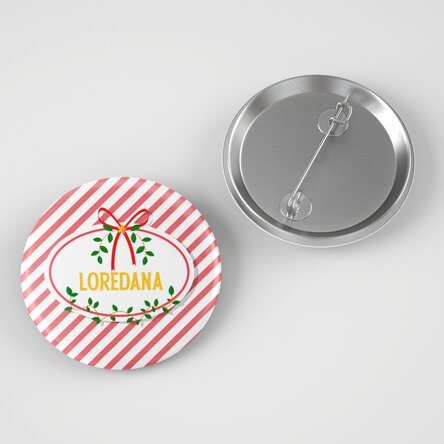 Insignă personalizată cu text - Model de Crăciun