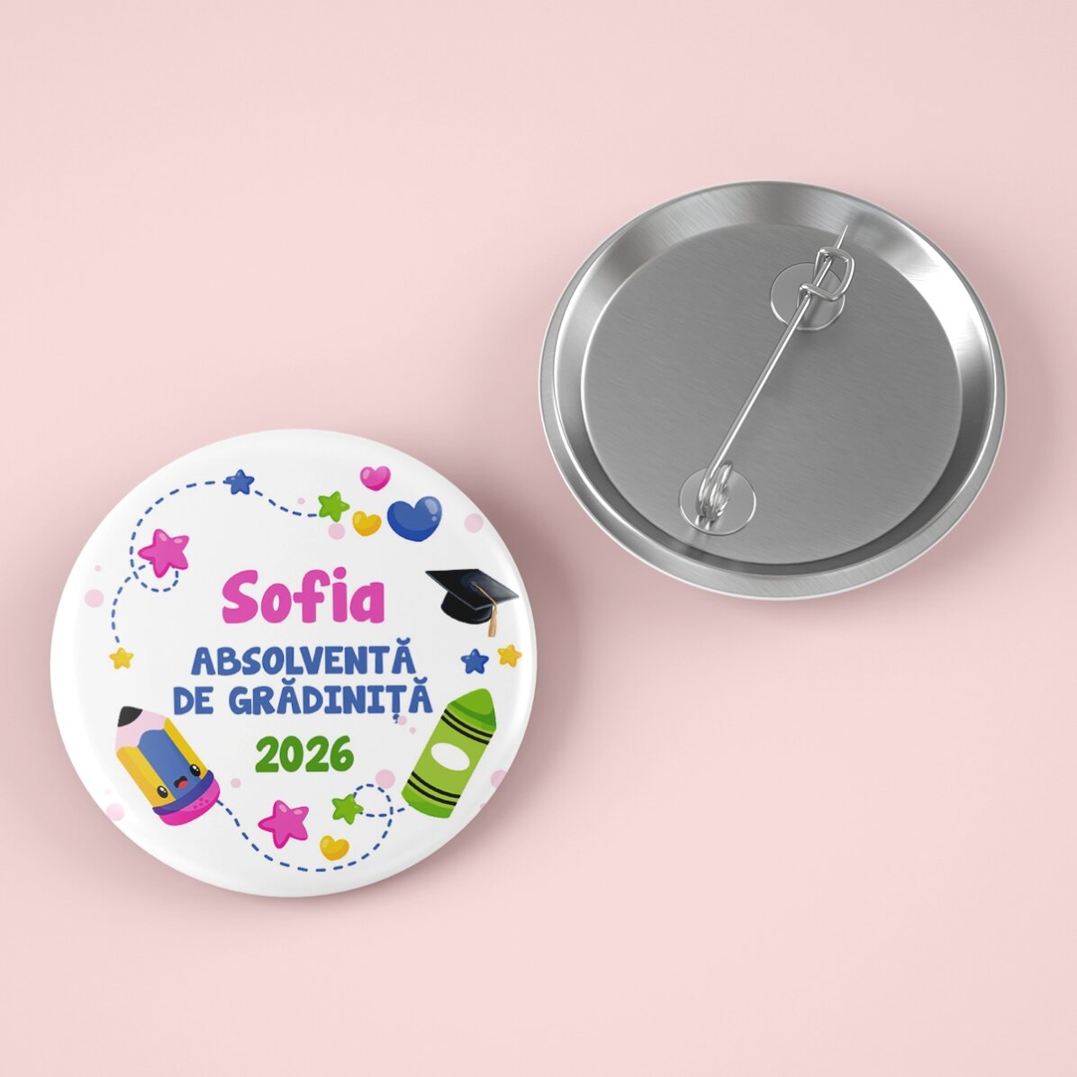 Insignă personalizată cu text pentru absolvire pentru - Absolvent de grădiniță