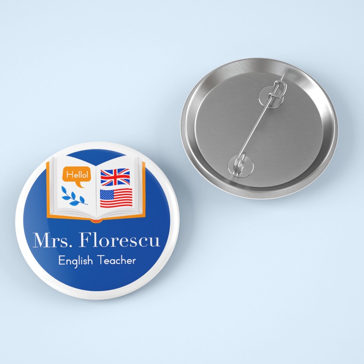 Insignă personalizată cu text - Profesor de Engleză