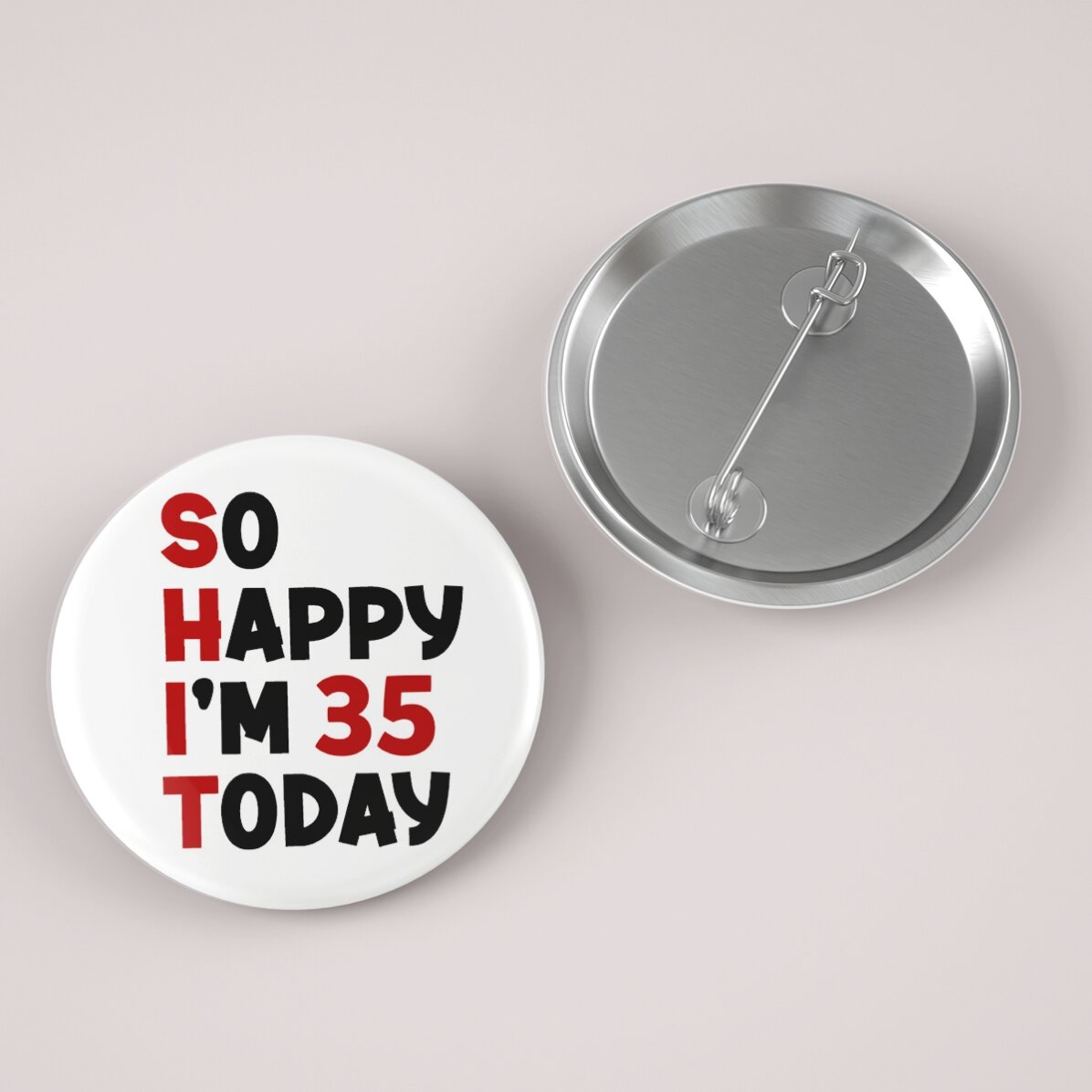 Insignă personalizată cu text - So happy