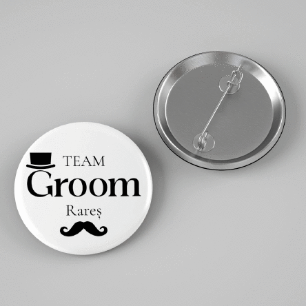 Insignă personalizată cu text - Wedding