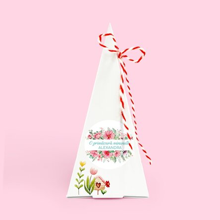 Kit de plantat flori - mărțișor personalizat cu mesaj