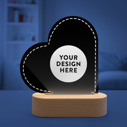 Lampă veghe LED inimă personalizată cu grafica ta