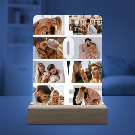 Lampă veghe LED personalizată cu 8 poze